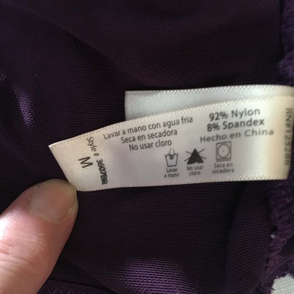 French Affair Purple Lace Racerback Bralette, size Medium - Picture 9 of 9